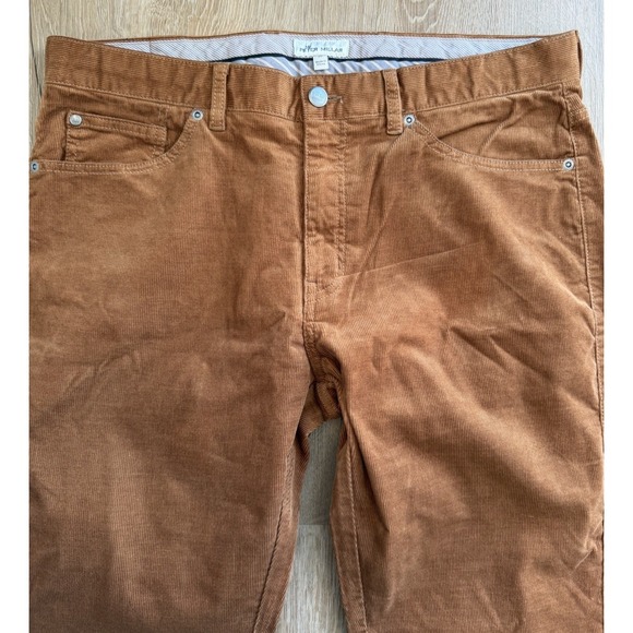 Peter Millar Superior Soft Corduroy Pants Straight Crown Brown MF24B29 Sz 35 - Picture 2 of 6